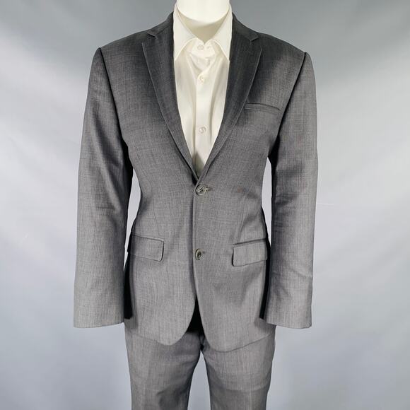 CALVIN KLEIN COLLECTION Size 34 Grey Wool Notch Lapel Suit - Picture 1 of 9